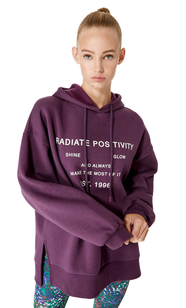 Stradivarius Bluza Oversize Fioletowy M