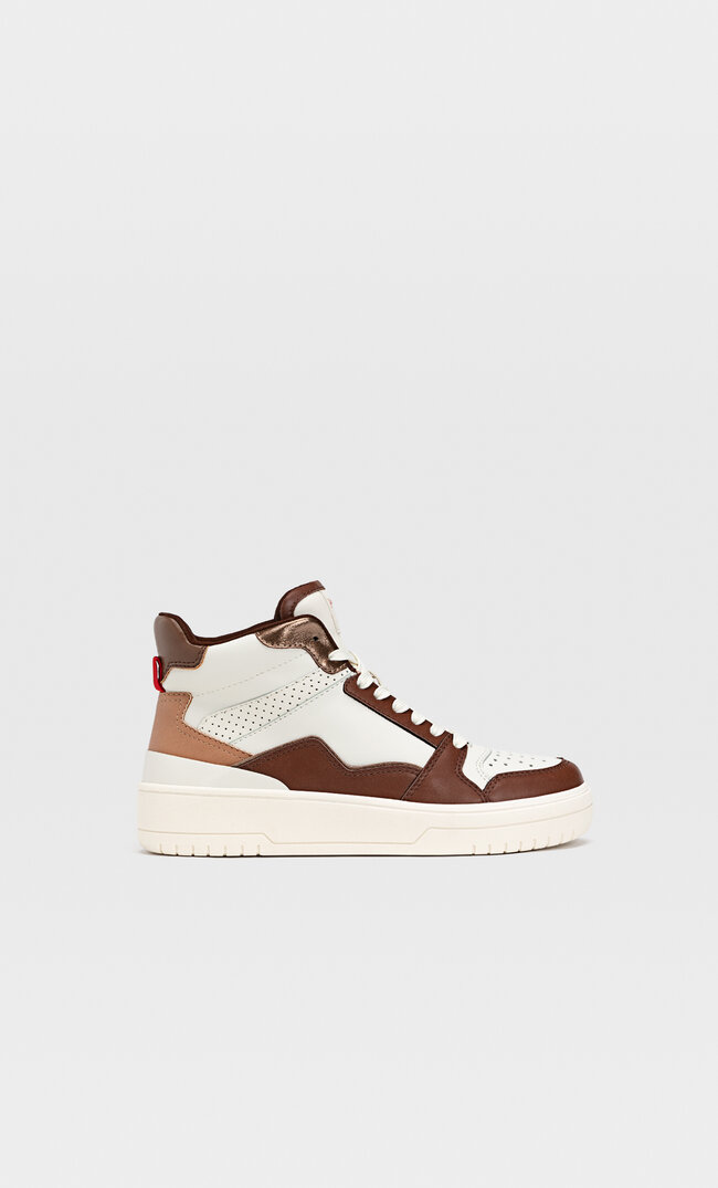 Stradivarius High-Top Trainers With Decorative Pieces Brown 1