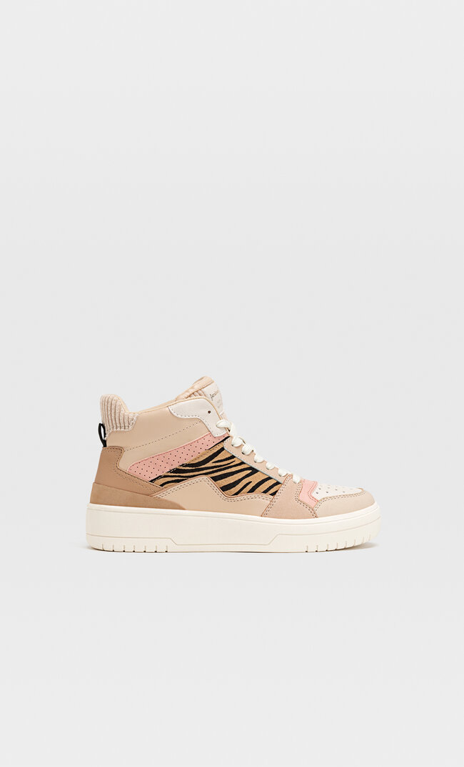 Stradivarius High-Top Trainers With Decorative Pieces Beige 5