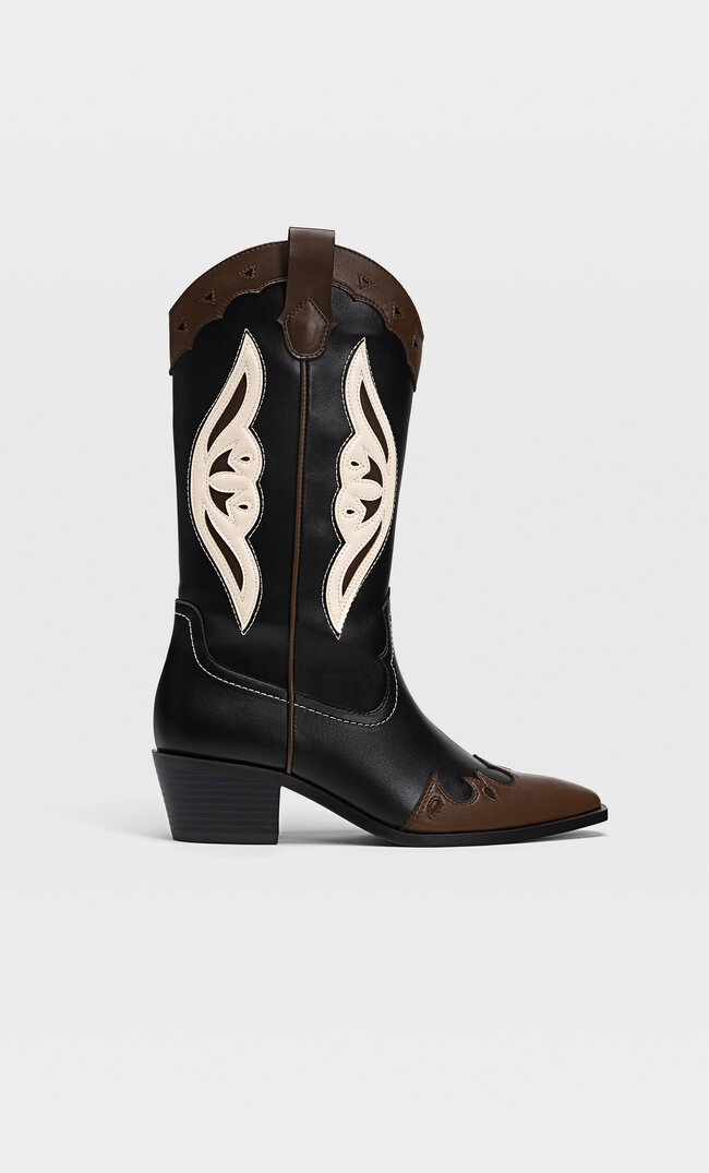 Stradivarius Embroidered Cowboy Boots Combined 5