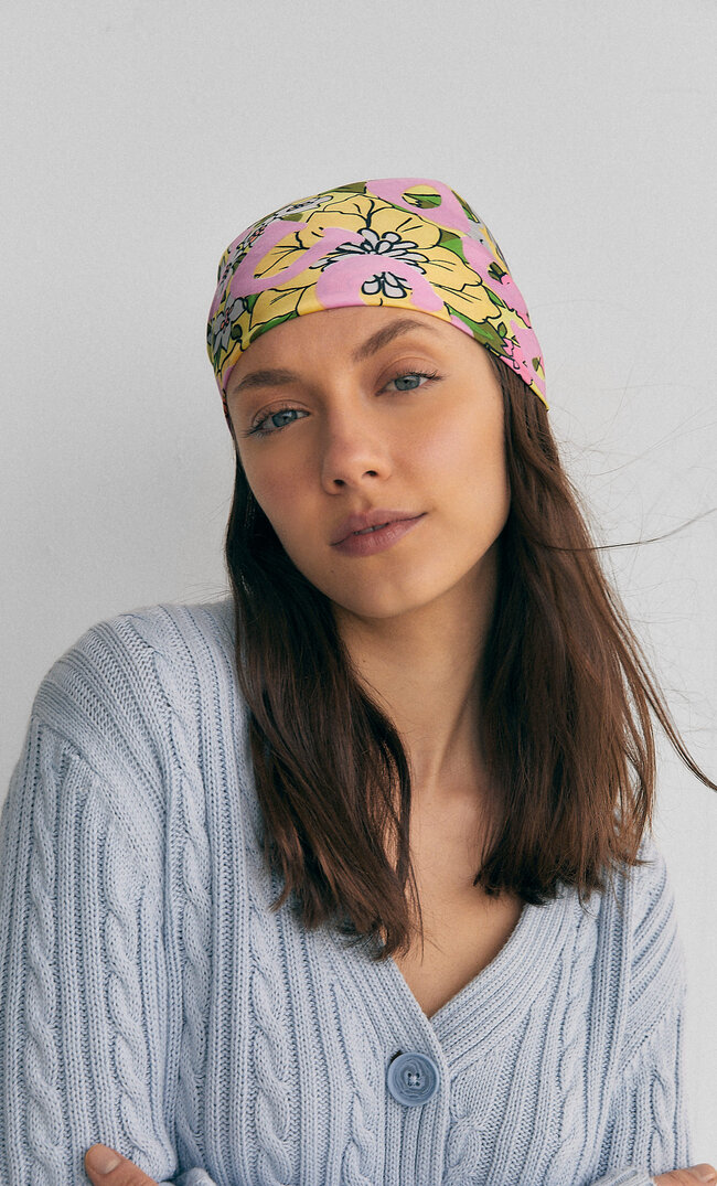 Stradivarius Bandana „Good Luck“ Kobieta Niebieski 103