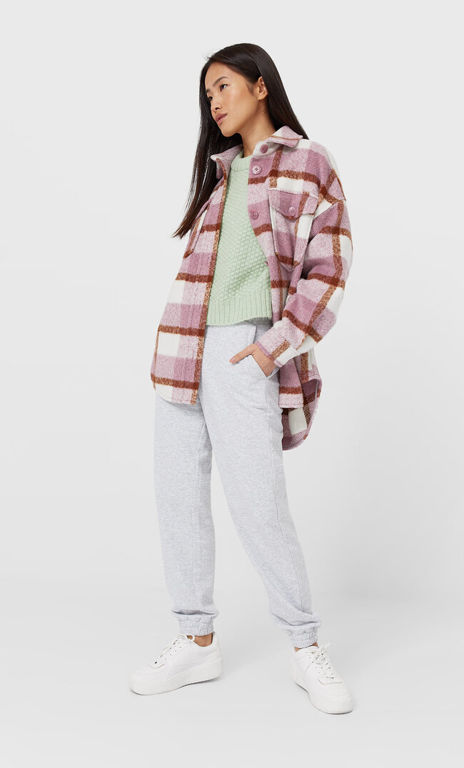 Stradivarius Krótki Sweter Kobieta Akwamaryna S