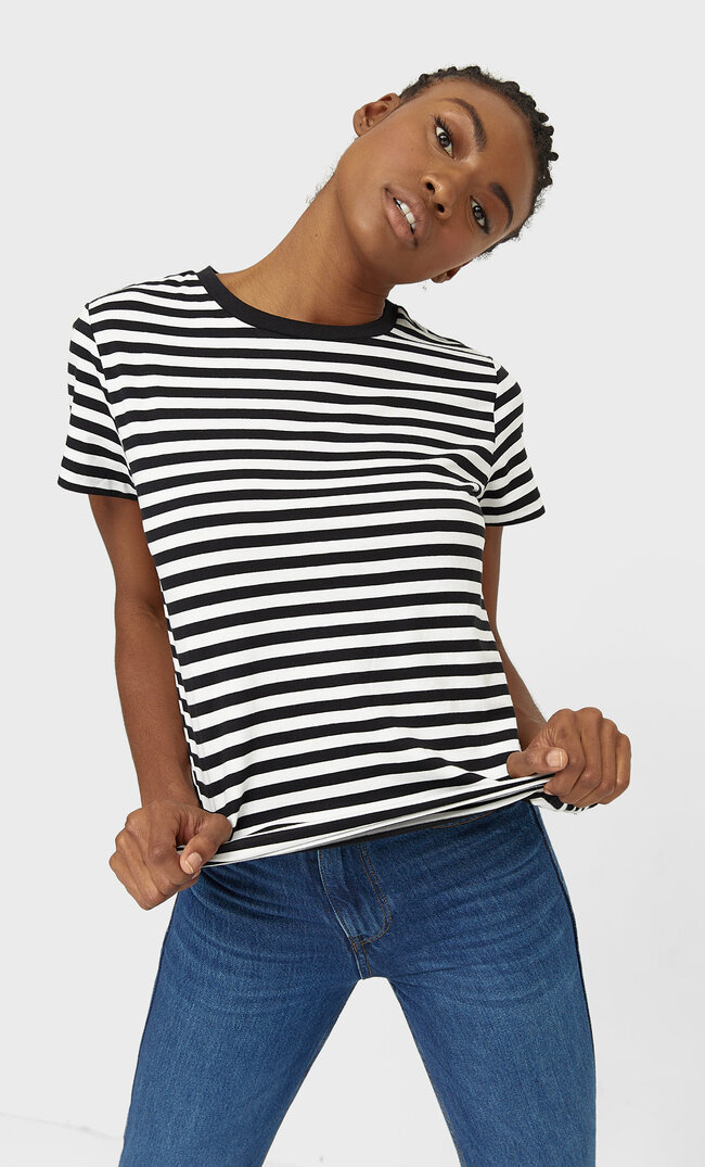 Stradivarius Koszulka Basic Kobieta Czarny L