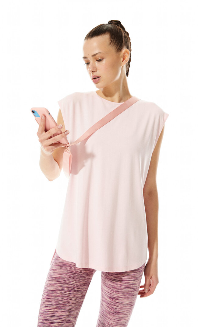 Stradivarius Shirt Aus Cupro Puderrosa M