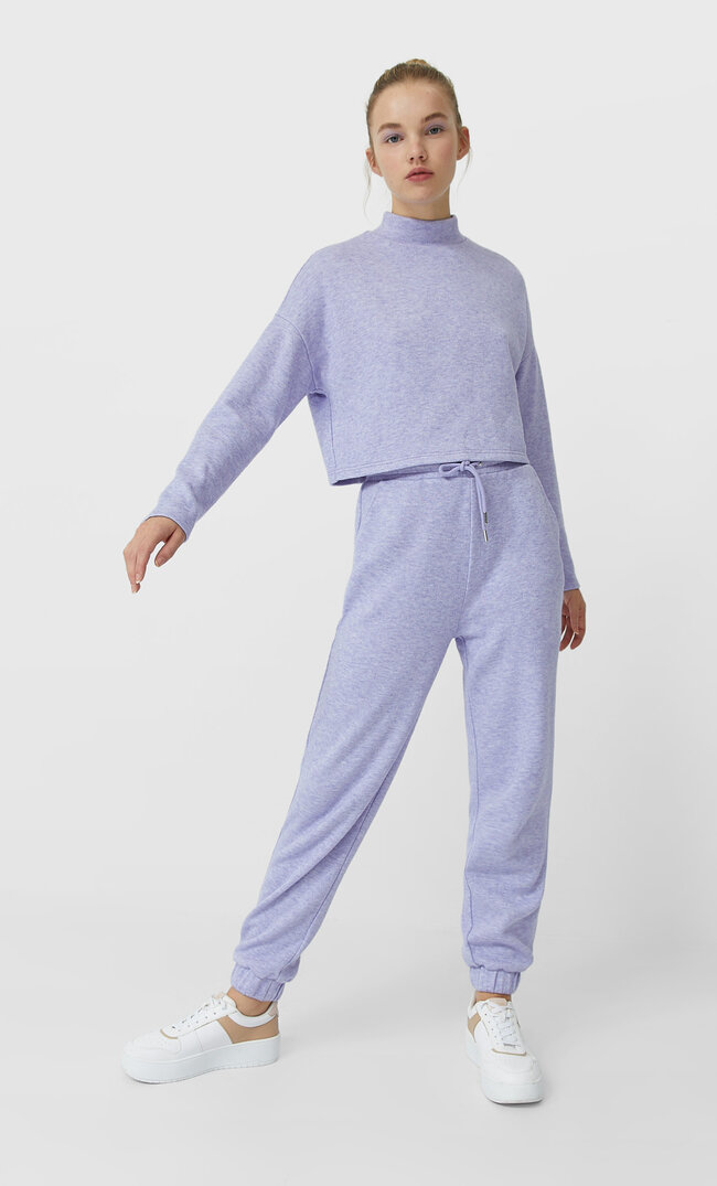 Stradivarius Weiche Joggerhose Lila S