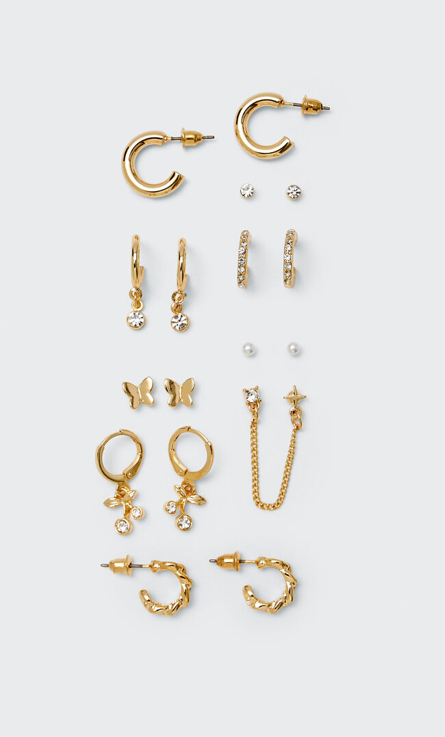 Stradivarius Lot 9 Paires De Boucles D’oreilles Cerises Et Papillons Jaune M
Stradivarius Lot 9 Paires De Boucles D’oreilles Cerises Et Papillons Jaune M
