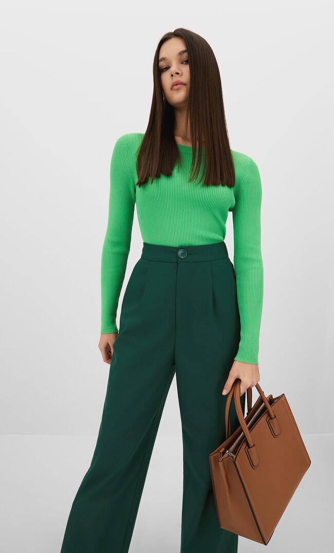 Stradivarius Sztywna Torebka Tote Karmelowy M