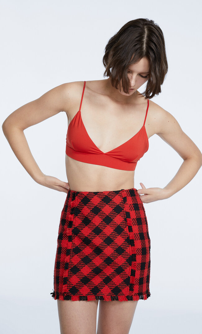 Stradivarius Bralette-Top Mit Trägern Rot L