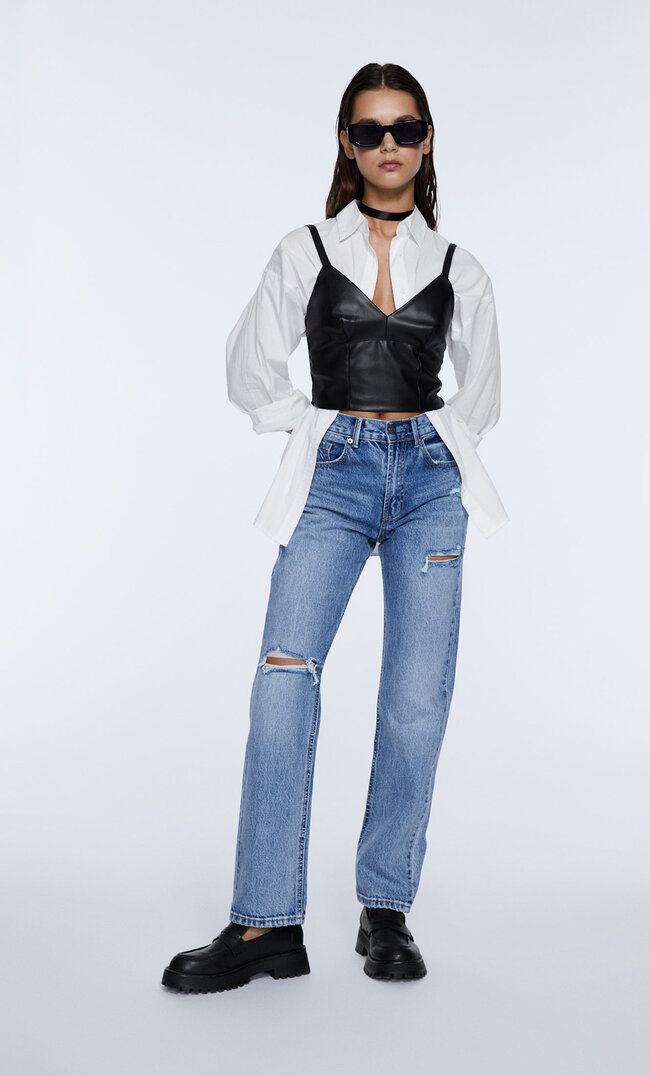 Stradivarius Gerade Geschnittene Jeans Im Slim-Fit Medium Light Blue Denim 40
Stradivarius Gerade Geschnittene Jeans Im Slim-Fit Medium Light Blue Denim 40