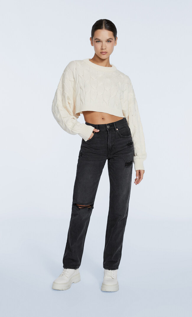 Stradivarius Gerade Geschnittene Jeans Im Slim-Fit Black Denim Washed 44
Stradivarius Gerade Geschnittene Jeans Im Slim-Fit Black Denim Washed 44