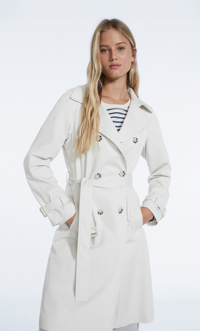 Stradivarius Trenchcoat Steingrau M
