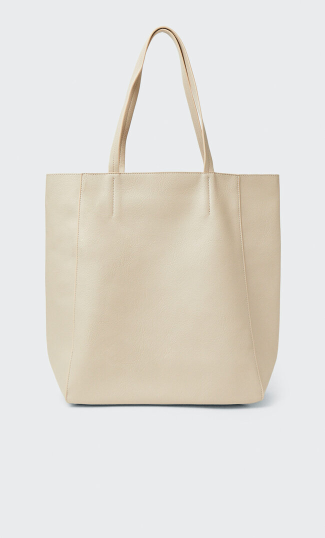 Stradivarius Torba Tote Basic Ecru M