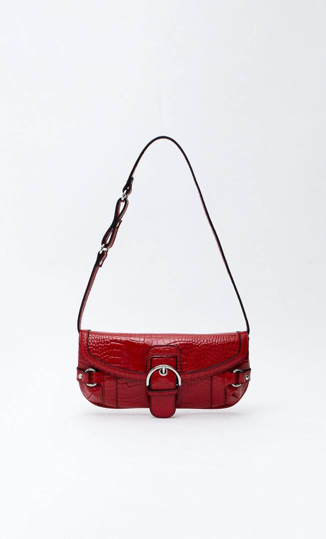 Stradivarius Shoulder Bag With Buckle Red M