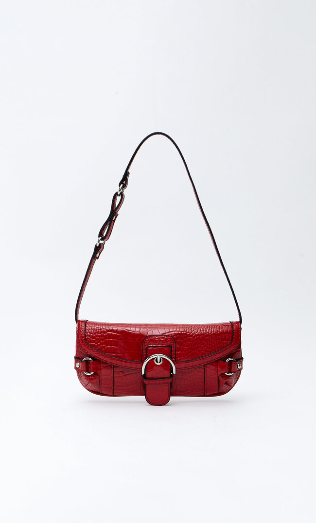 Stradivarius Schultertasche Mit Schnalle Rot M