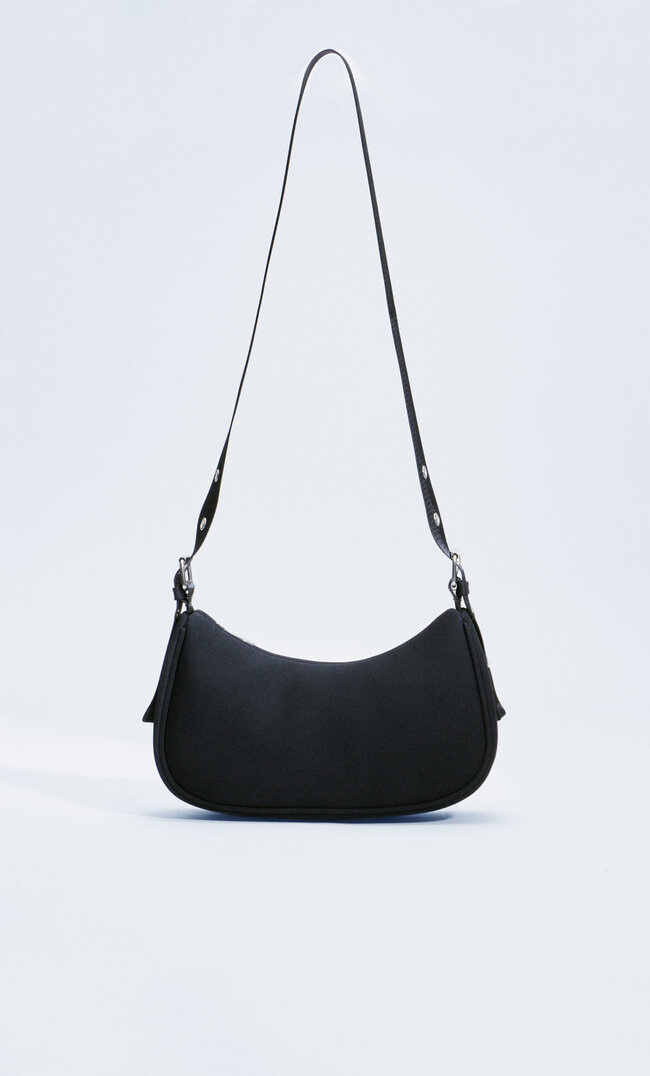 Stradivarius Schultertasche Aus Stoff Schwarz M