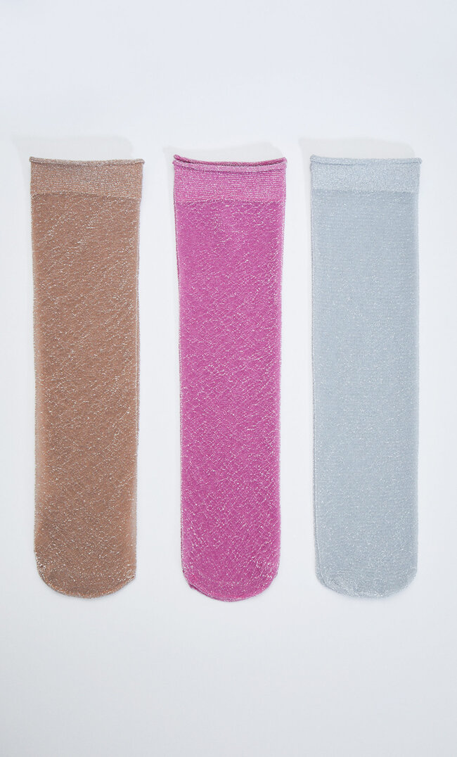 Stradivarius 3-Pack Of Coloured Tights Pastel Pink 103