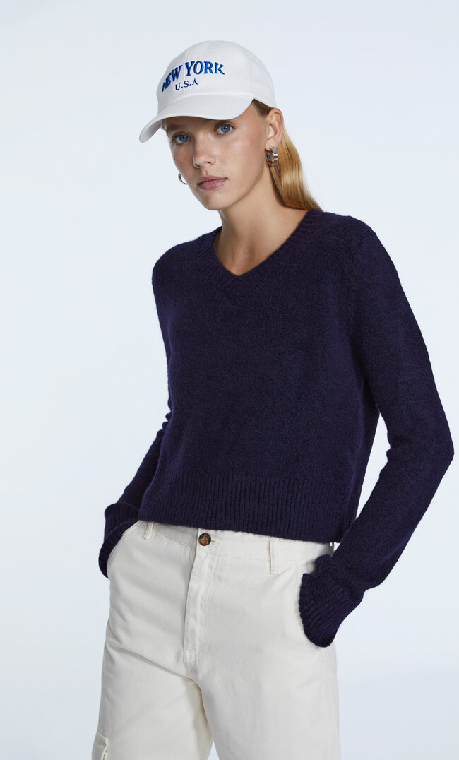 Stradivarius Krótki Sweter Z Dzianiny Filcowanej Z Dekoltem W Serek Morski Xs
Stradivarius Krótki Sweter Z Dzianiny Filcowanej Z Dekoltem W Serek Morski Xs