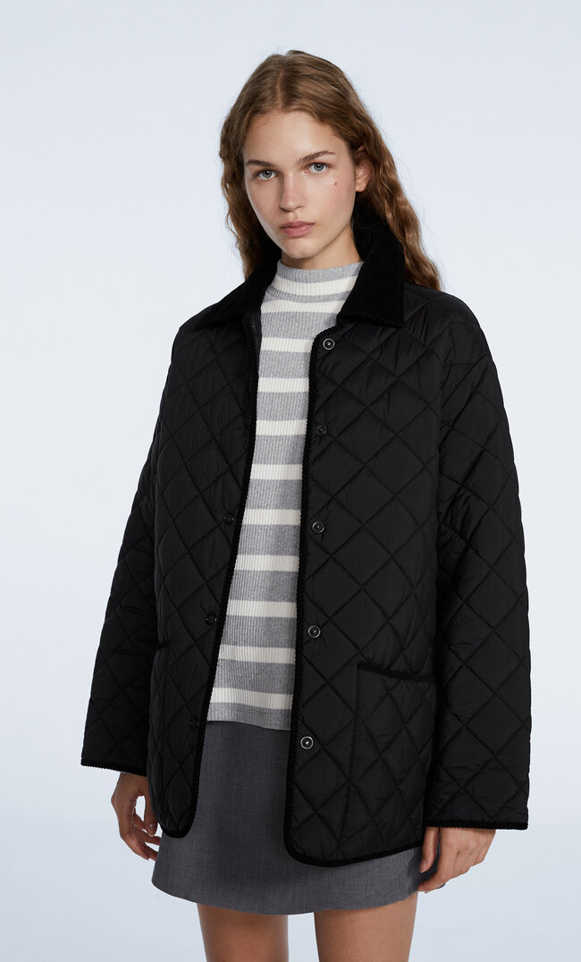 Stradivarius Jacke Mit Futter Schwarz Xs