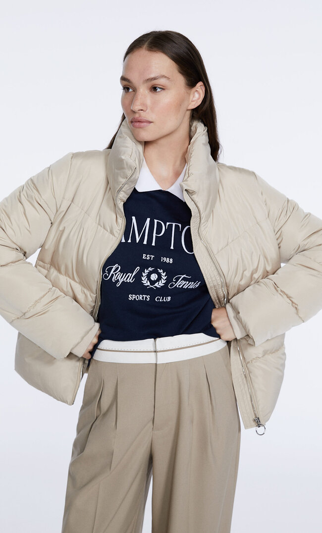 Stradivarius Steppjacke Mit Stehkragen Steingrau L