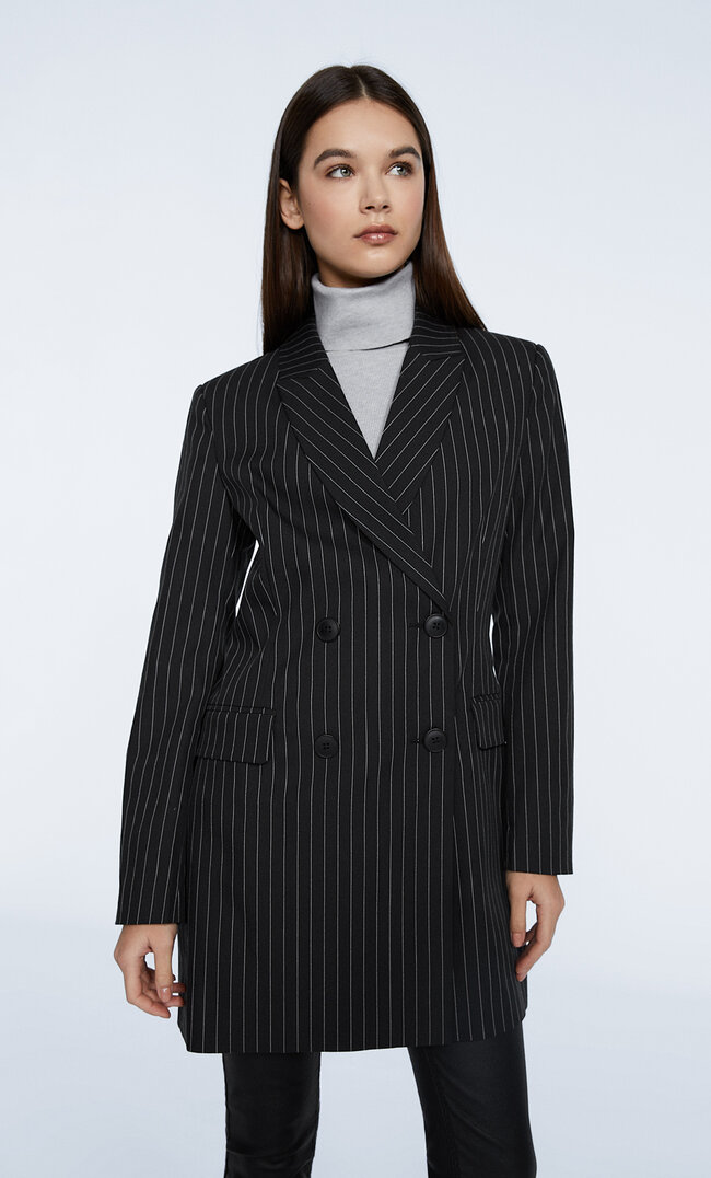 Stradivarius Sukienka Marynarka Czarny Xl
