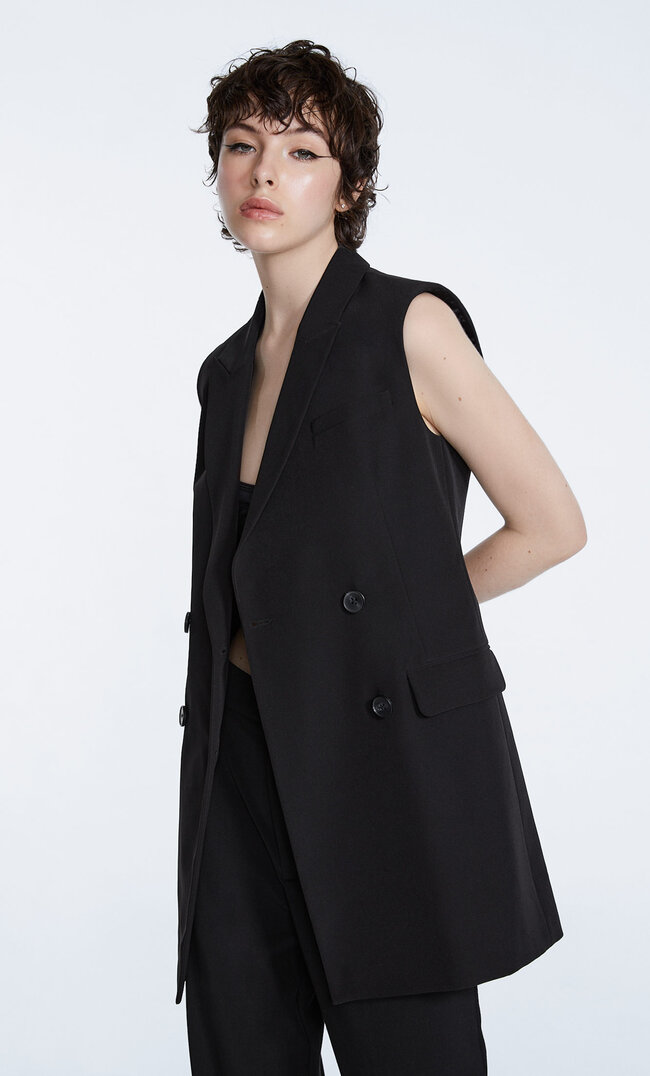 Stradivarius Westenkleid Schwarz Xl