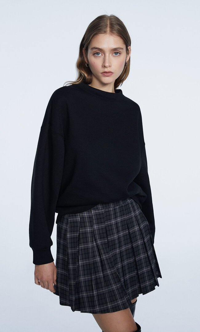 Stradivarius Bluza Basic Czarny M