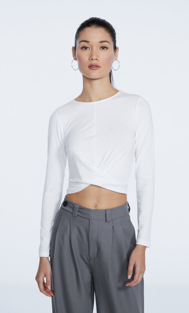 Stradivarius Shirt Mit Knoten Weiß S