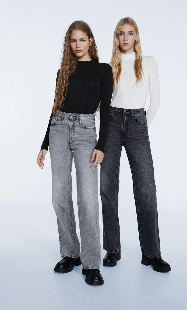 Stradivarius Doppelpack Shirts Mit Rollkragen Schwarz Xl