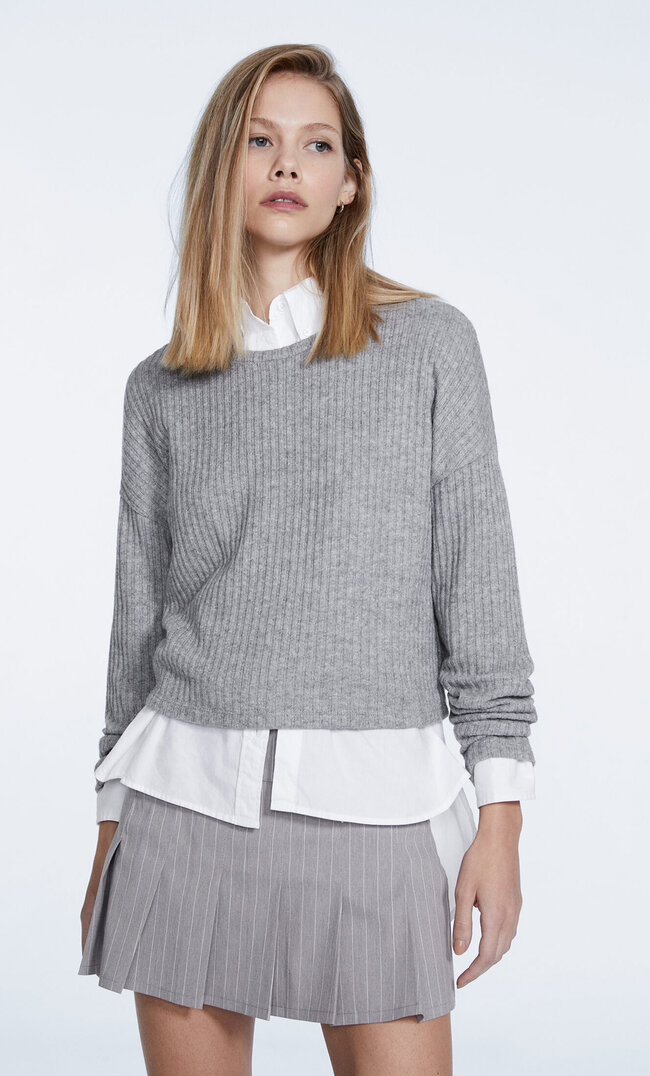 Stradivarius Aufgerautes Basic-Cropped-Top Mit Rundhalskragen Grau Melange Xs
Stradivarius Aufgerautes Basic-Cropped-Top Mit Rundhalskragen Grau Melange Xs