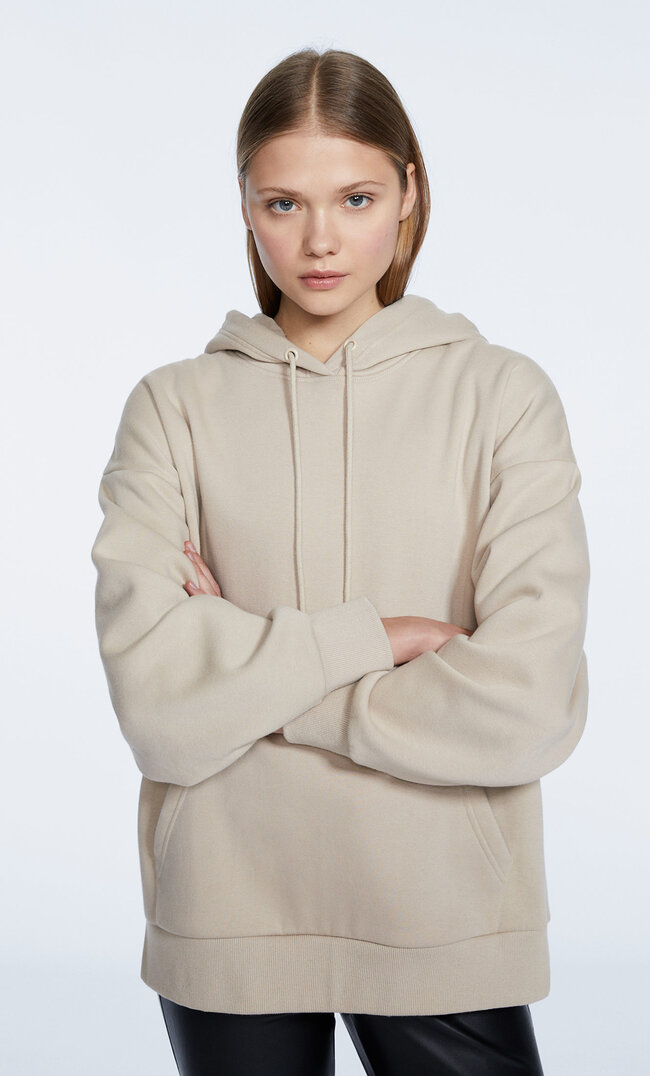 Stradivarius Bluza Oversize Z Kapturem Szary S
