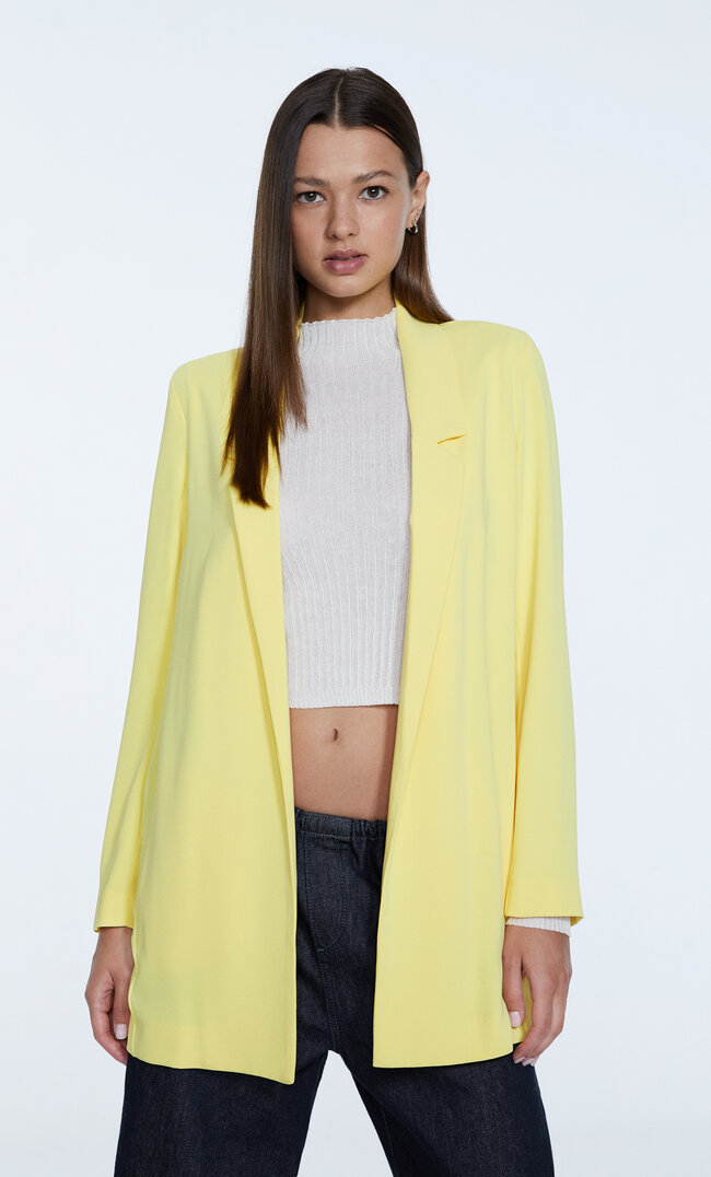 Stradivarius Fließender Blazer Gelb Xl