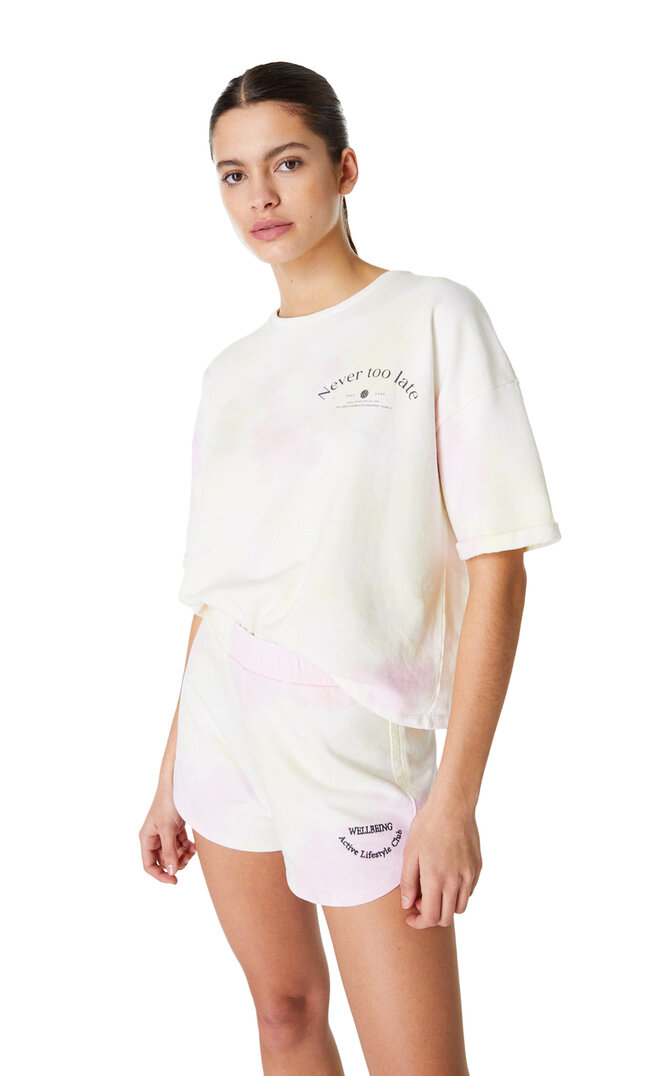 Stradivarius Tie-Dye Shorts Kaugummirosa S