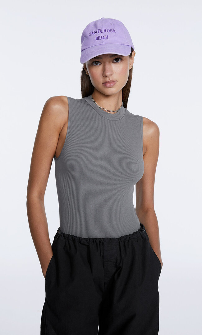 Stradivarius Nahtloser Body Mit Rundausschnitt Grau Melange L