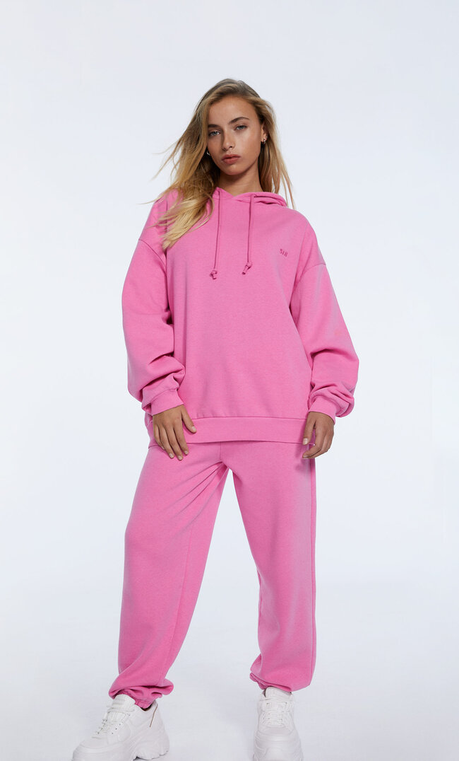 Stradivarius Oversize-Hoodie Fuchsia M