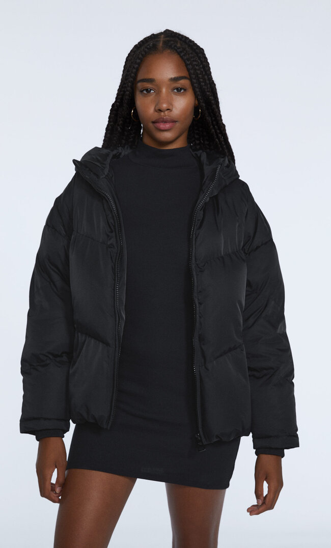 Stradivarius Kurtka Pikowana Oversize Czarny L