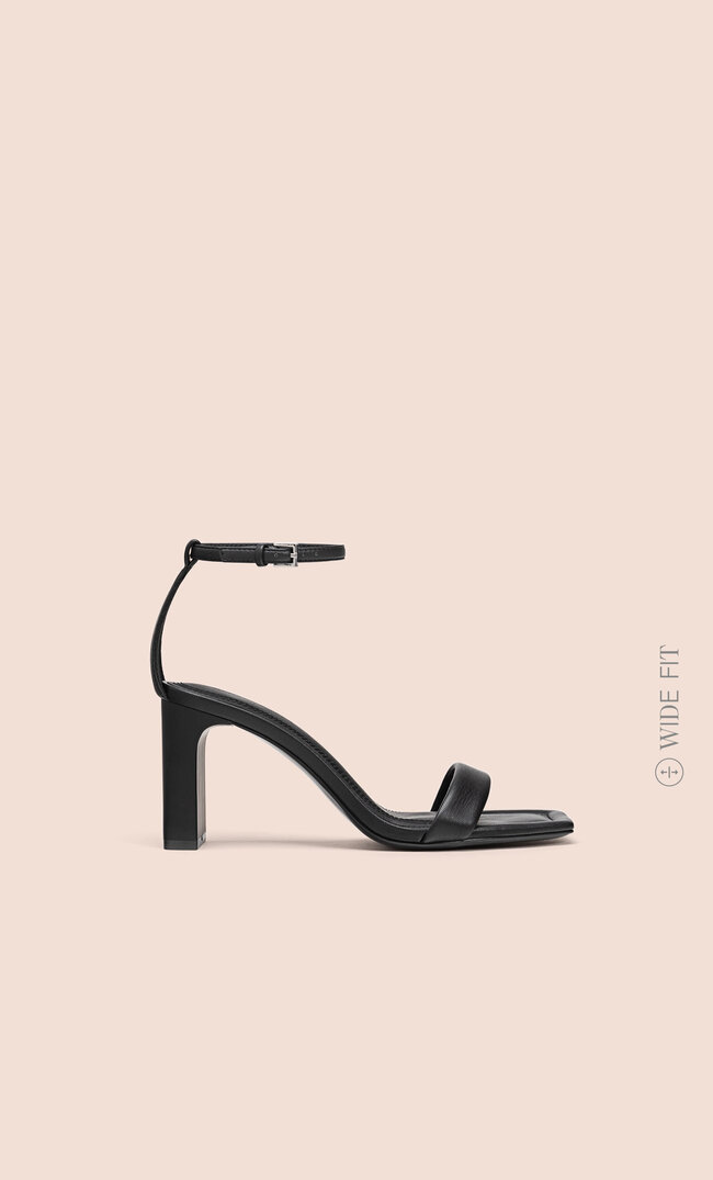 Stradivarius Wide Fit High-Heel Sandals With Padded Strap Black 6
