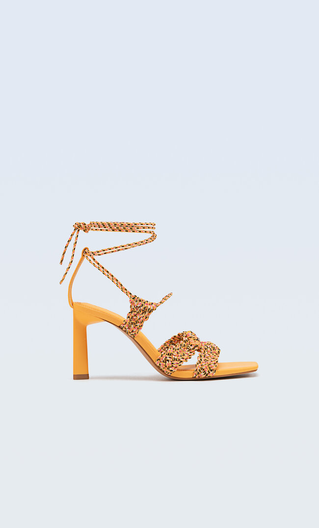 Stradivarius Crochet Heeled Sandals With Tied Straps Combined 7