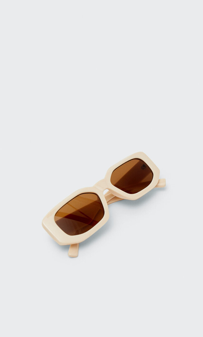 Stradivarius Coloured Plastic Sunglasses Ecru M