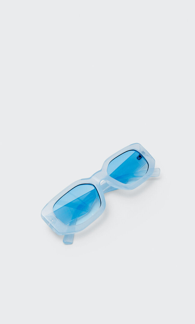 Stradivarius Coloured Plastic Sunglasses Blue M