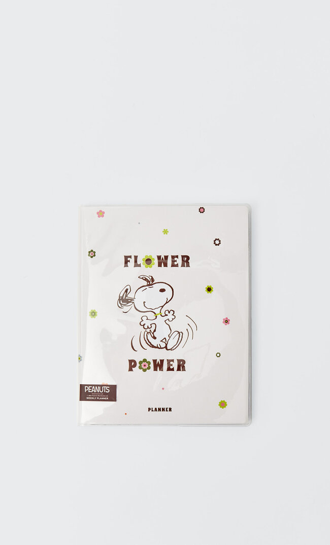 Stradivarius Planner Snoopy Flower Power Ecru 103