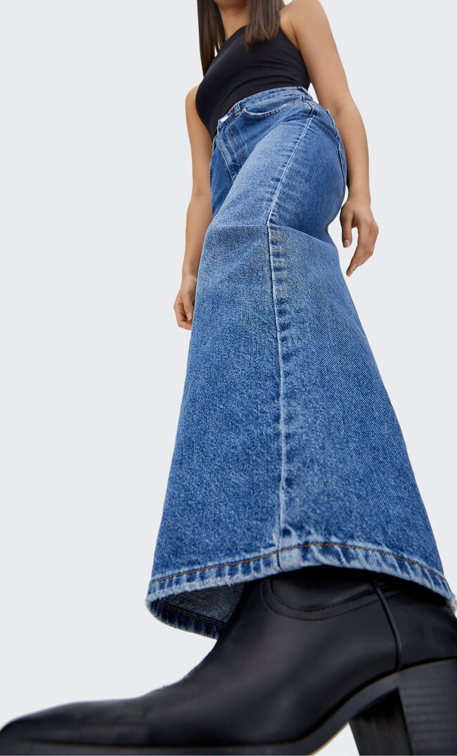 Stradivarius Blugi Wide Leg Demin Mediu 32 Stradivarius imagine megaplaza.ro