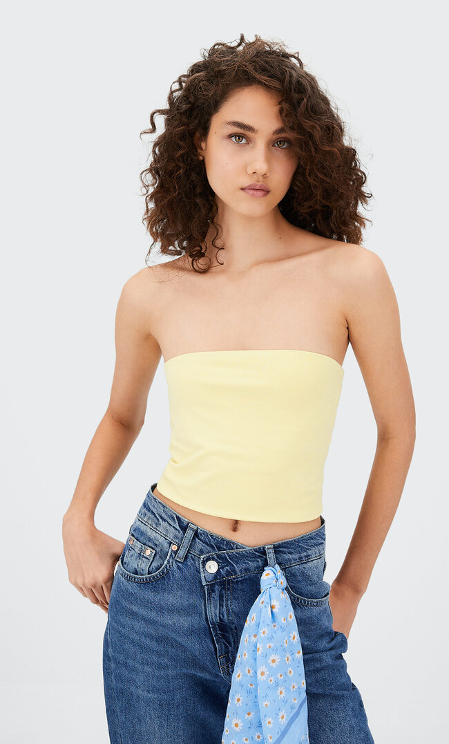 Stradivarius Basic-Bandeau Pastellgelb L