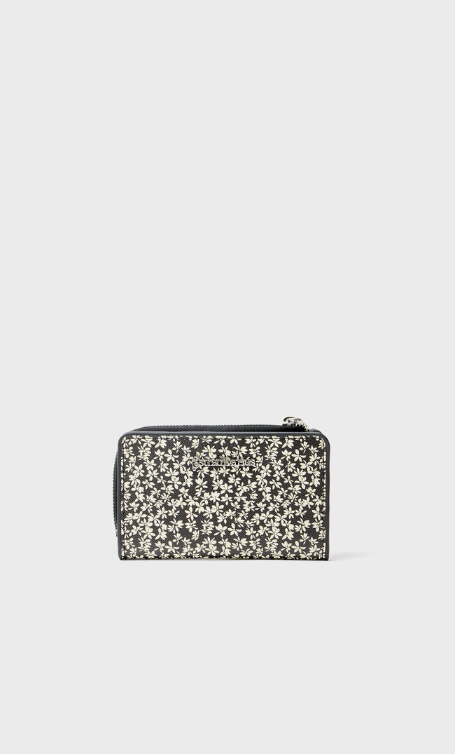 Stradivarius Print Card Holder/ Purse Black M