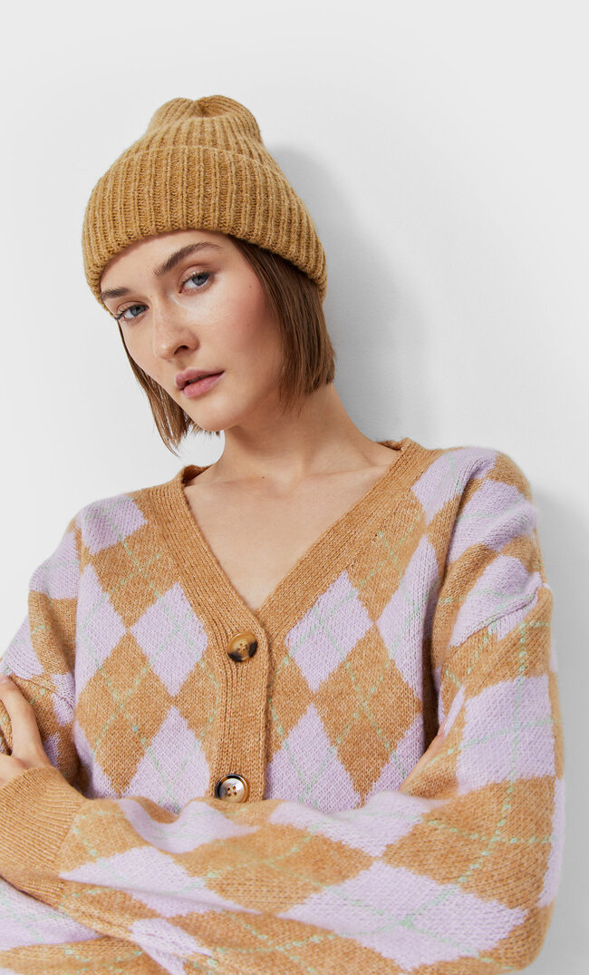 Stradivarius Basic-Beanie Mittelbeige 103
