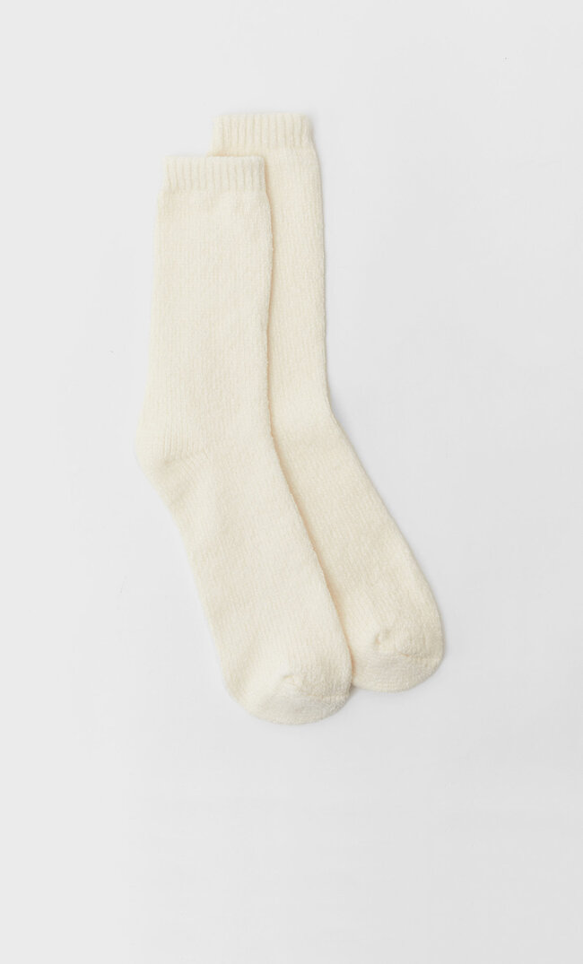 Stradivarius Chenille Socks Ecru 103