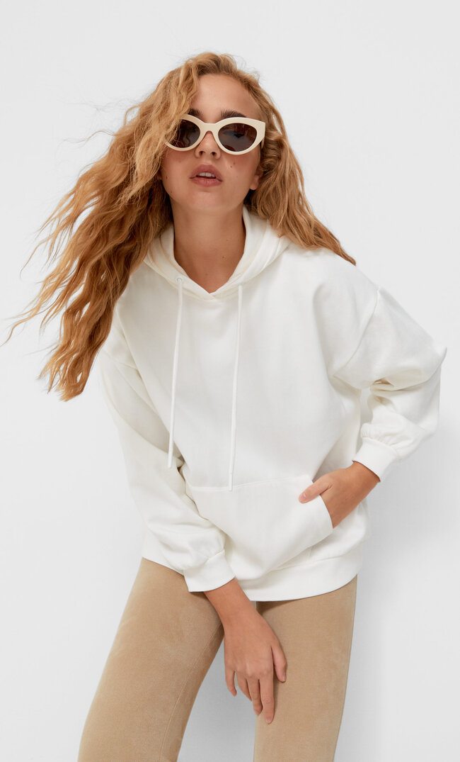 Stradivarius Hanorac Oversize Ecru Xs Stradivarius imagine reduceri