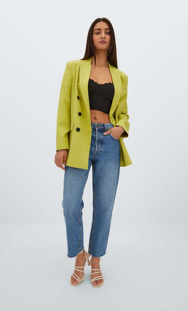 Stradivarius Bieliźniany Top W Stylu Gorsetu Czarny S