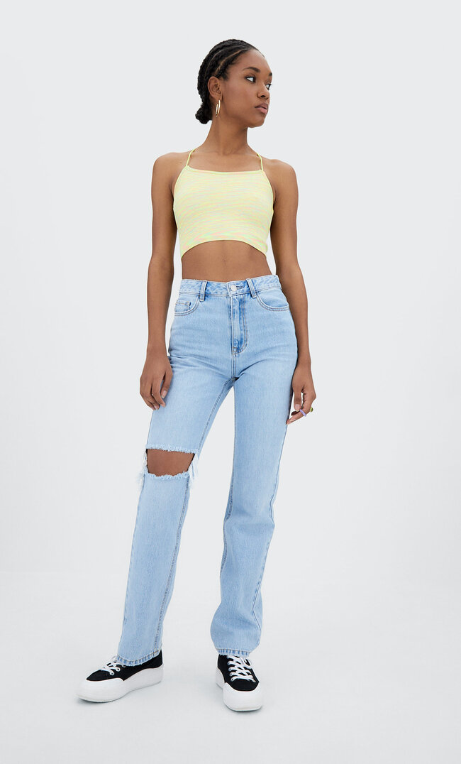 Stradivarius Straight-Fit-Jeans Im Vintagelook Medium Light Blue Denim 34
Stradivarius Straight-Fit-Jeans Im Vintagelook Medium Light Blue Denim 34
