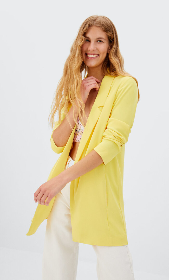Stradivarius Fließender Blazer Gelb L