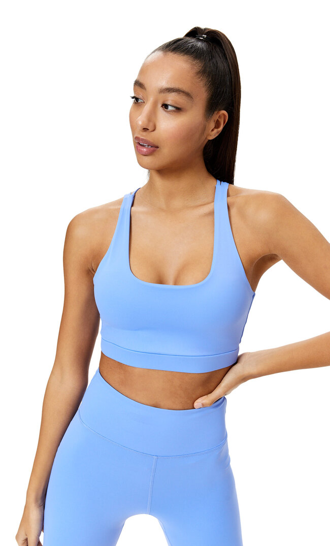 Stradivarius Sculpted Sports Bra With Strap Detail Electric Blue Xl